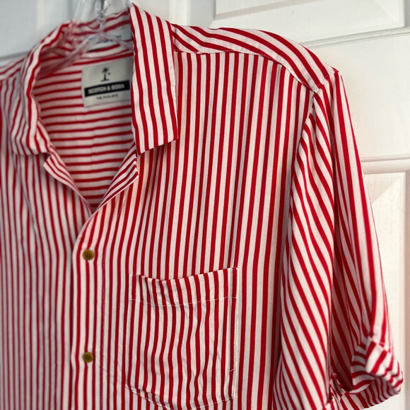 SOLD SCOTCH & SODA Striped Hawaiian Button Down Shirt Size Medium Large Unisex - Picture 5 of 13